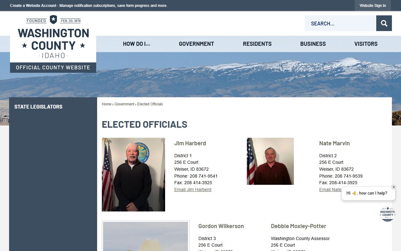 Washington County Court records elected officials and office contacts