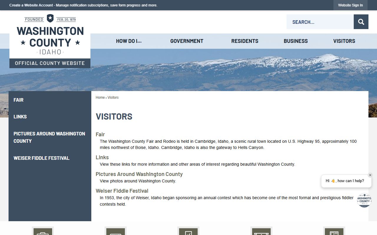 Washington County Court records local visitor and county context