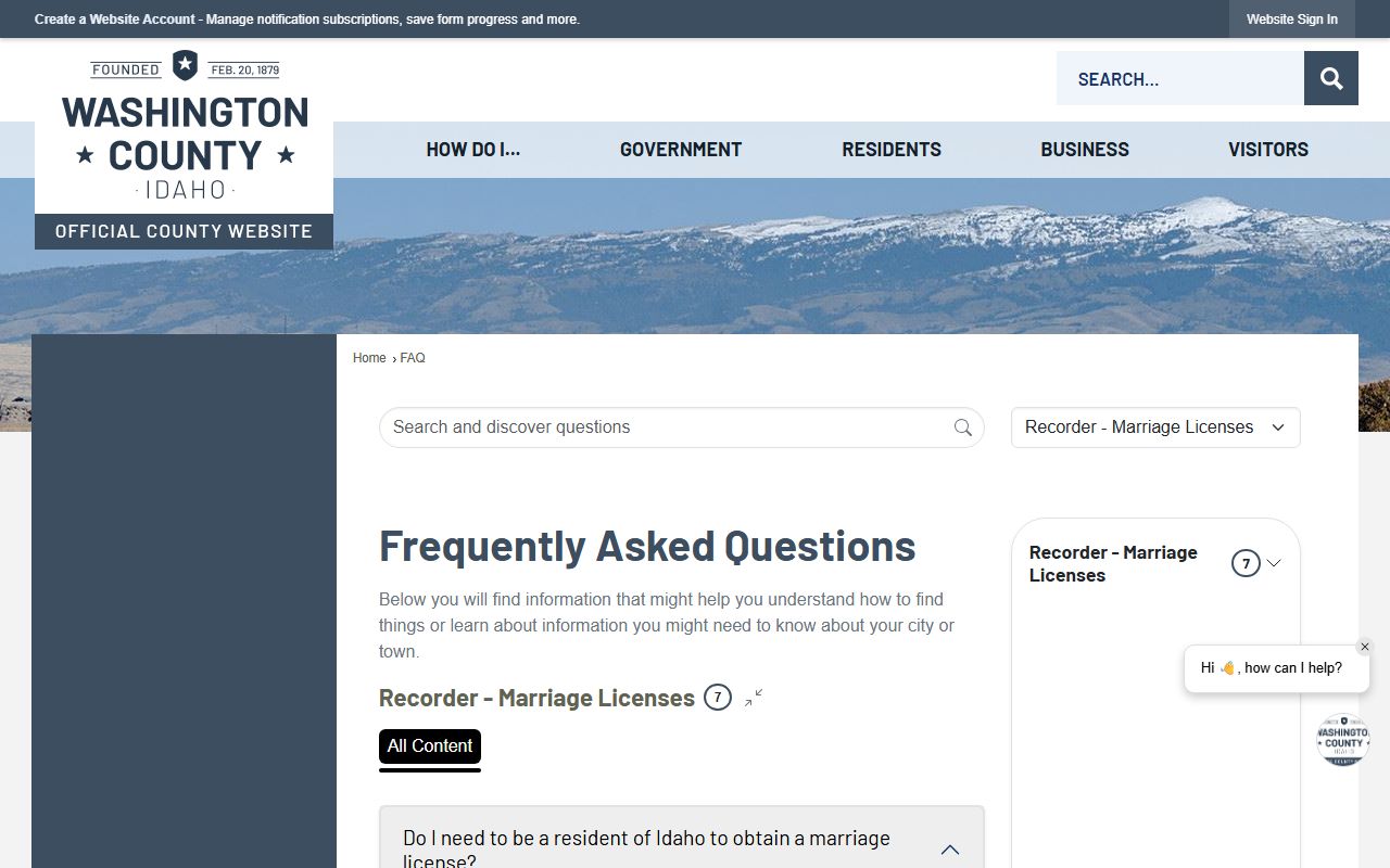 Washington County marriage and divorce records marriage FAQ